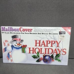 Festive Snowman Mailbox Cover - White and Red